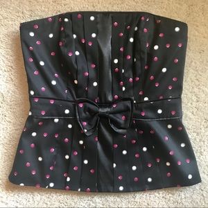 WHBM Black Bow Bustier - Size 0
